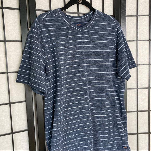 GoodMan Striped Short Sleeve Top Blue Medium - Picture 2 of 9